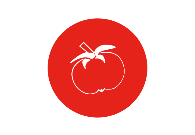 cercle rouge au tomate